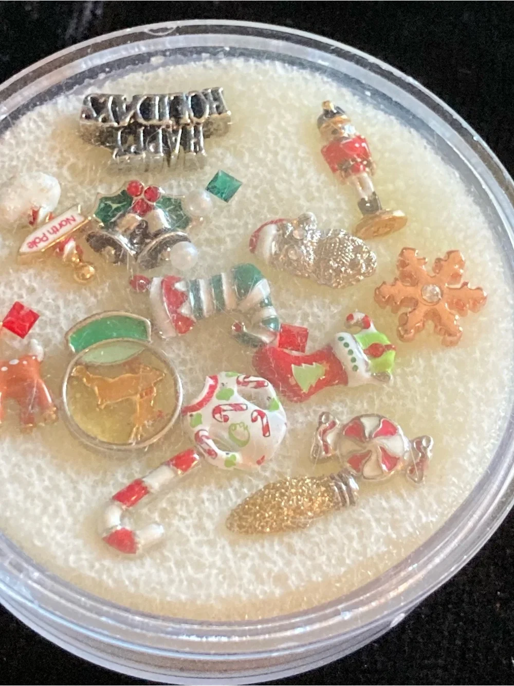 Origami Owl Red, Green, Gold Holiday Floating Charm Lot